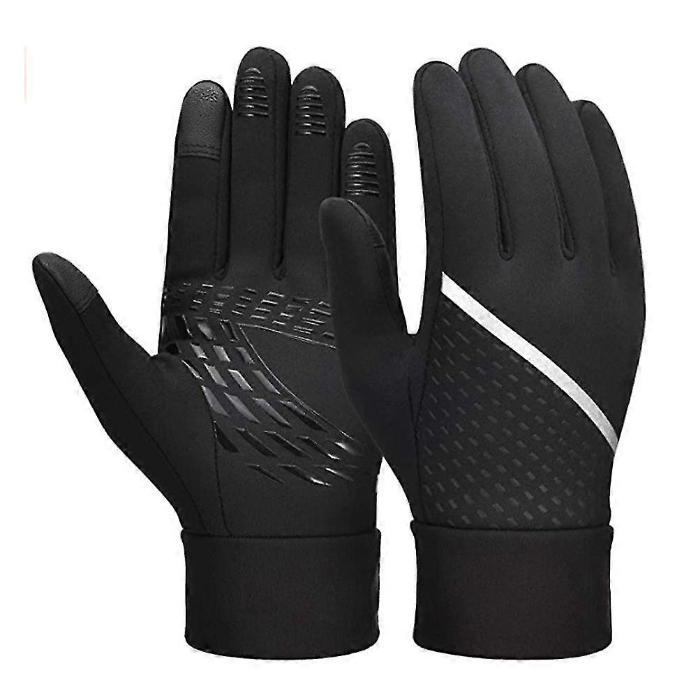 Winter Warm Running Kids Gloves - Cold Weather Warm Bicycle Snow Skiing Black Gloves 4-12 Years Boys Girls