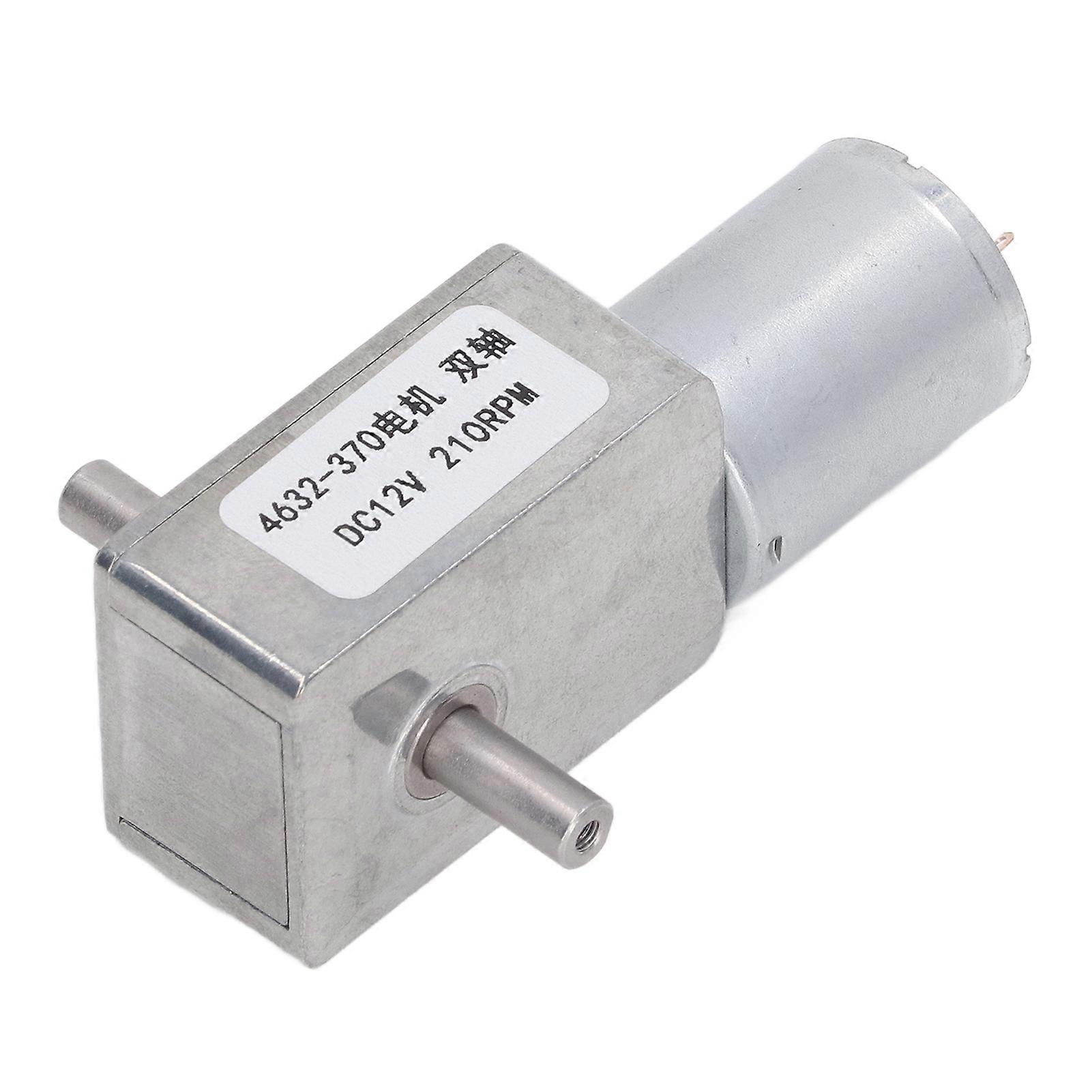 DC12V Schneckengetriebemotor Doppelwellen-Mikro-Elektromotor Vollmetall-Untersetzungsmotor 4632?370 210 U / min