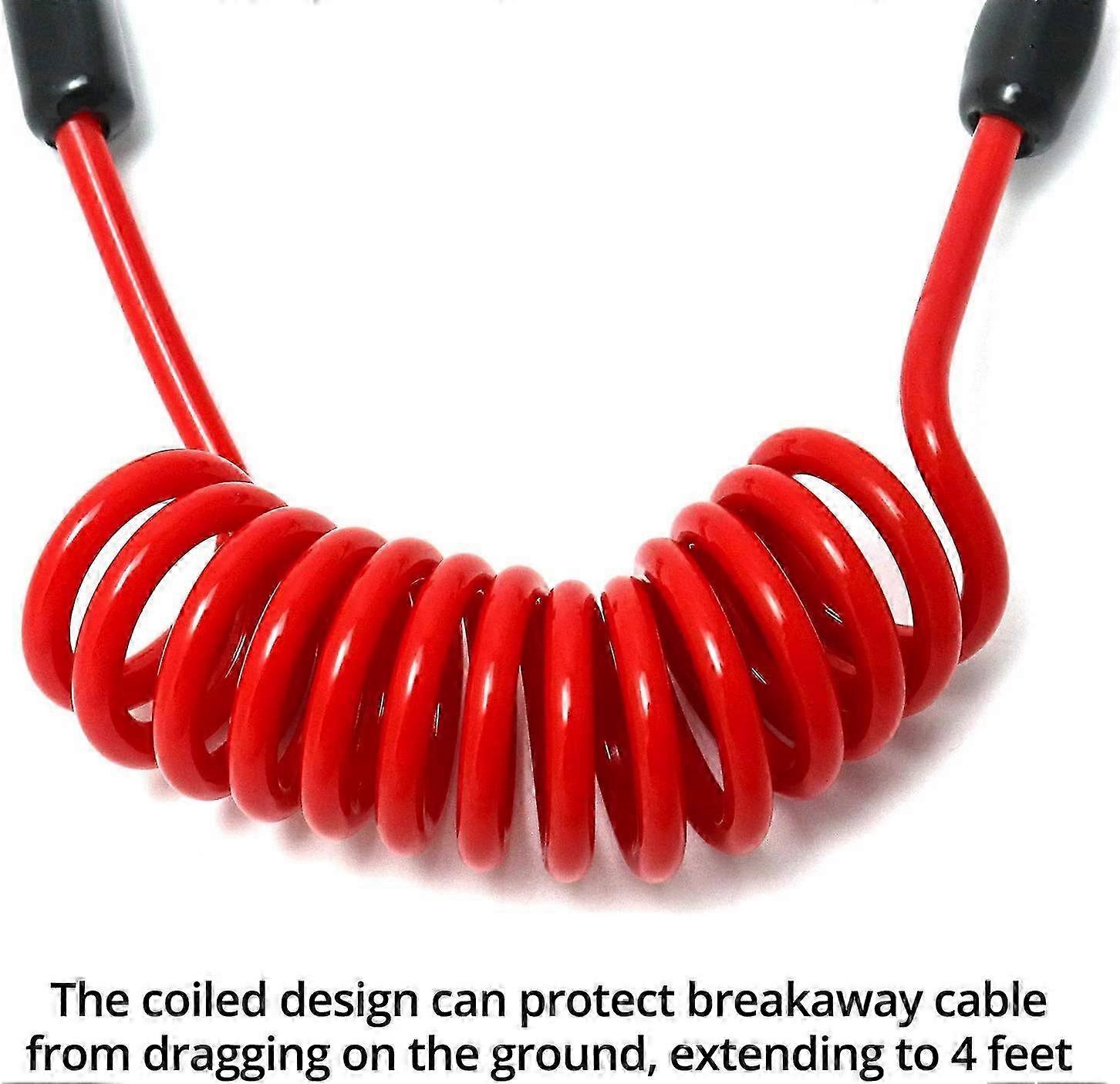 4 Ft Breakaway Cable, Trailer Brake Safety Cable Spring Towing Coiled ...