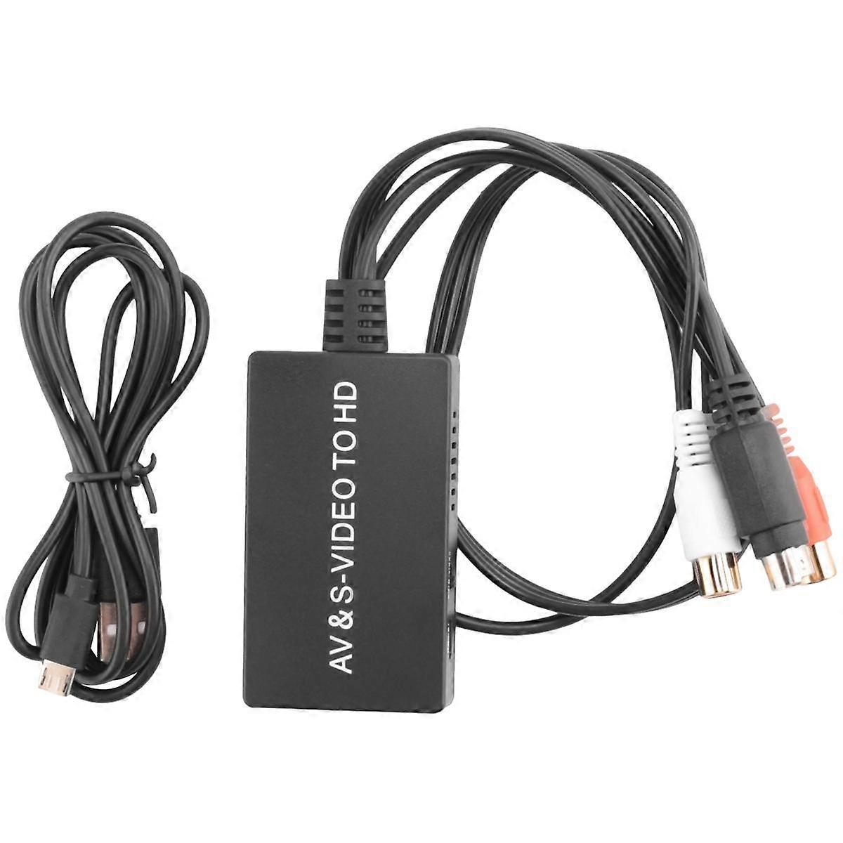 SVideo to Converter S-Video and 3RCA CVBS Composite to Audio Video Converter Support 1080P 720P