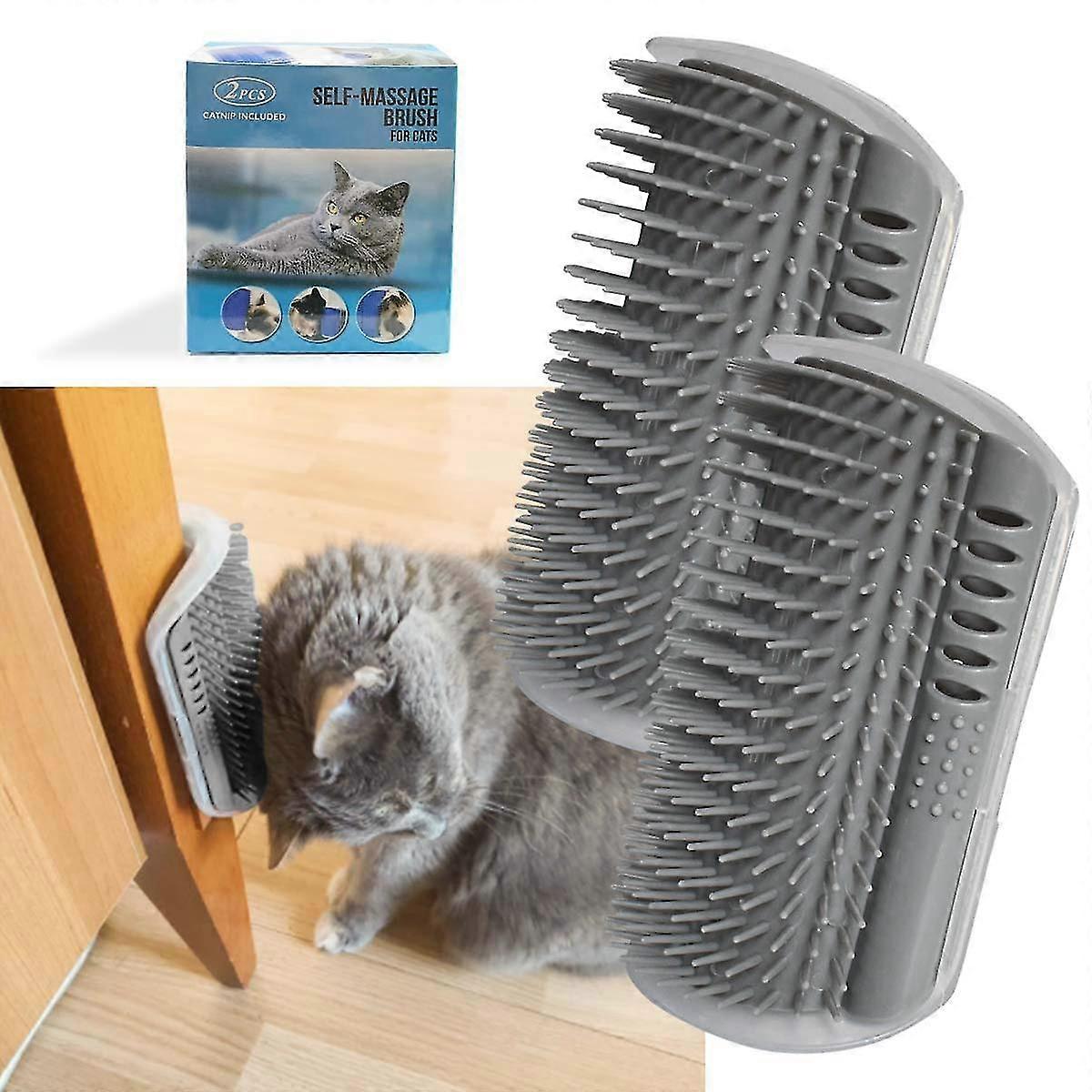 2パックより柔らかい猫コーナーセルフグルーマーキャットニップウォールコーナーマッサージコームコーナースクラッチャーペットグルーミングブラシコームグルーミングウォールブラシセルフマッサージT