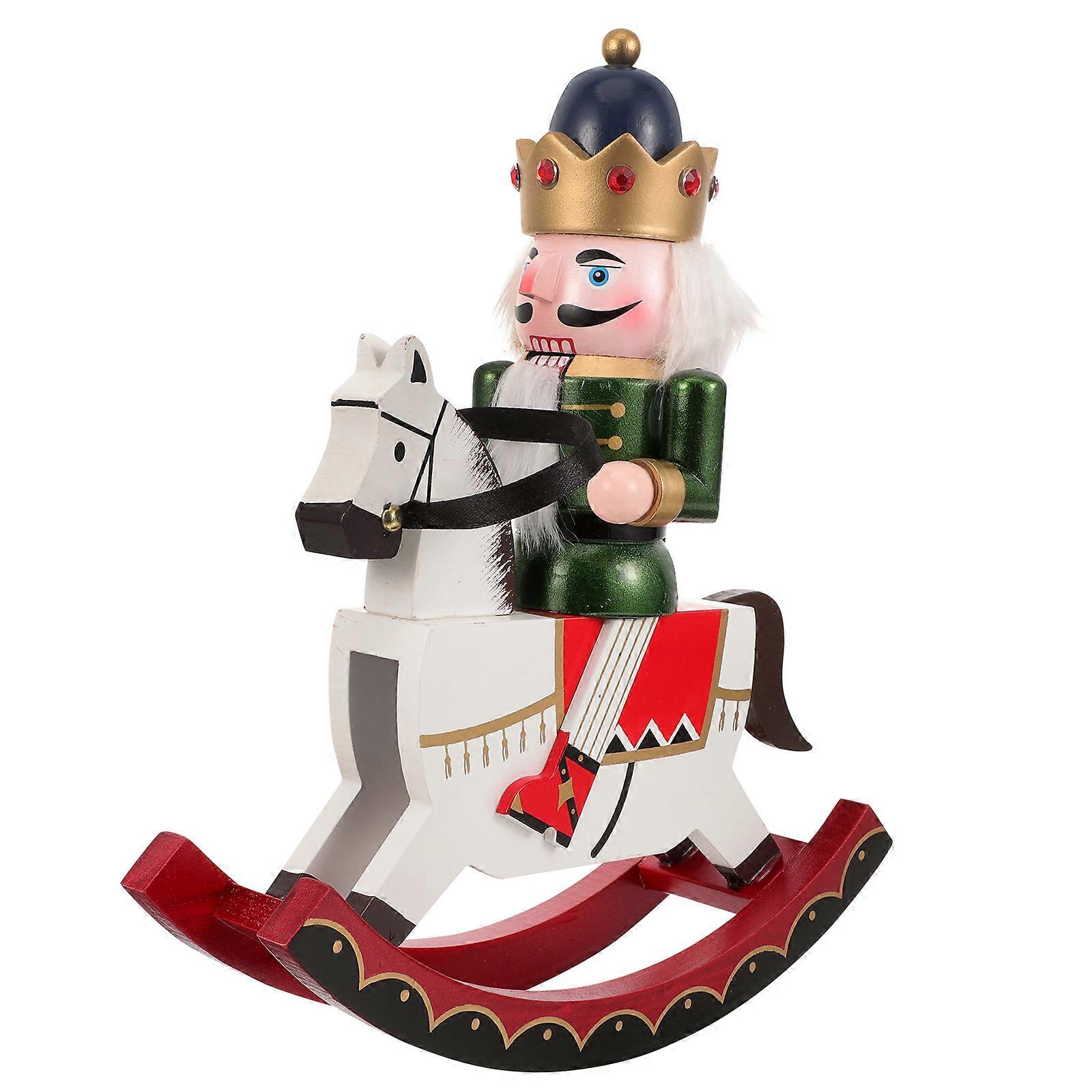Hölzerner Nussknacker Festliche Weihnachten Nussknacker Handwerk Hölzernes Pferd Nussknacker Soldat