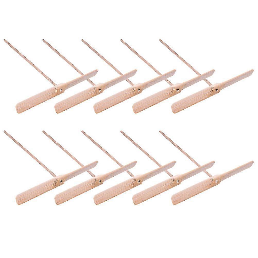 10 Pcs Flying Wooden Dragonfly Toy Wood Dragonfly Hand Rub Toy Dragonfly Propeller Toy For Kids