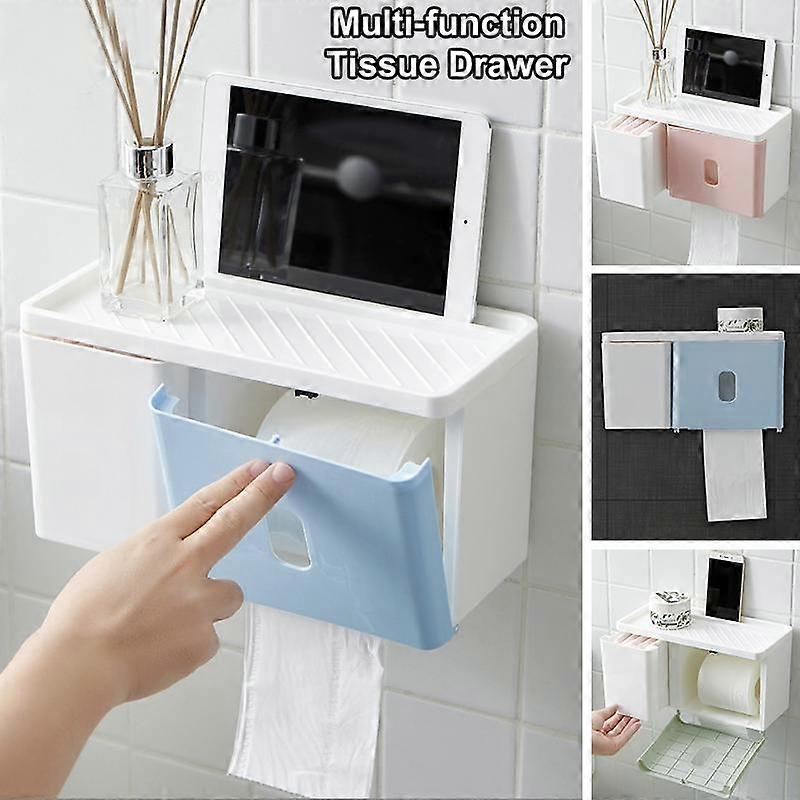 Non-stick wall tape phone rack Waterproof paper towel box Toilet Roll Holder Paper Towel Wall Roll Paper Box