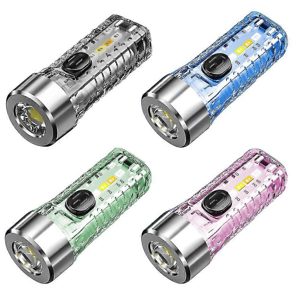 Mini Keychain Flashlight Type-c Fast Charging Multi-function Ip66 Waterproof Fluorescent Magnetic Warning Camping Flashlight