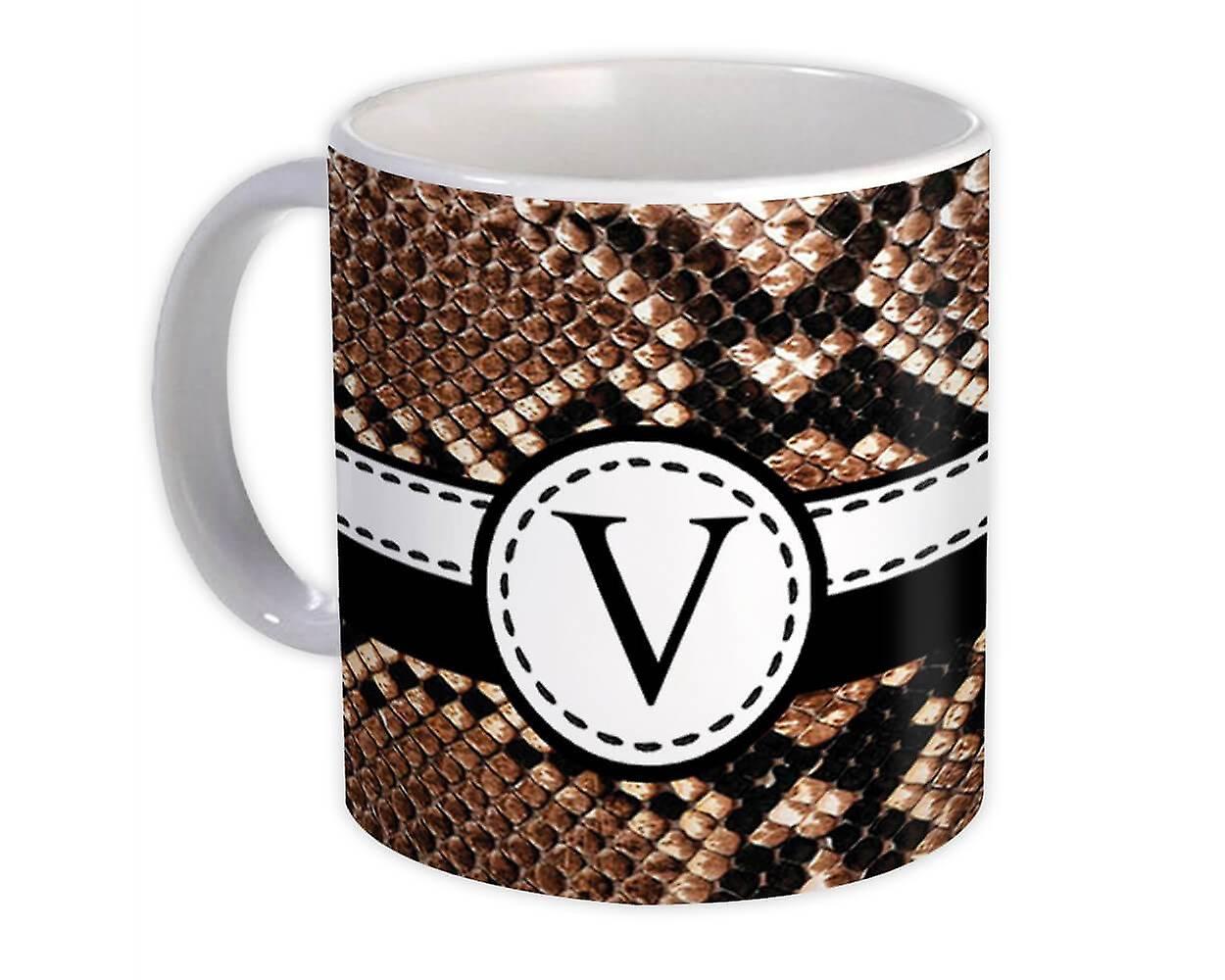 Presentmugg: Monogram Letter V Snake