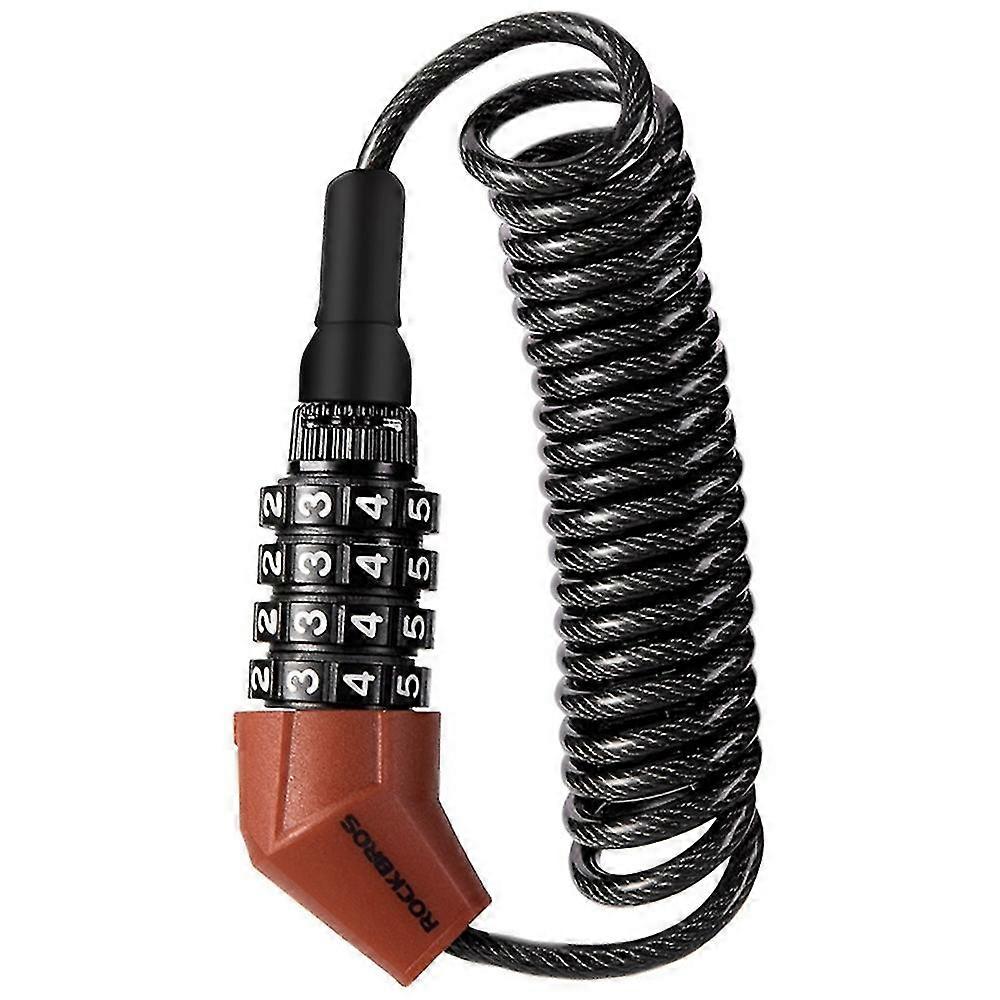 Motorcycle Helmet Bicycle Lock Cable Combination Resettable Wheel