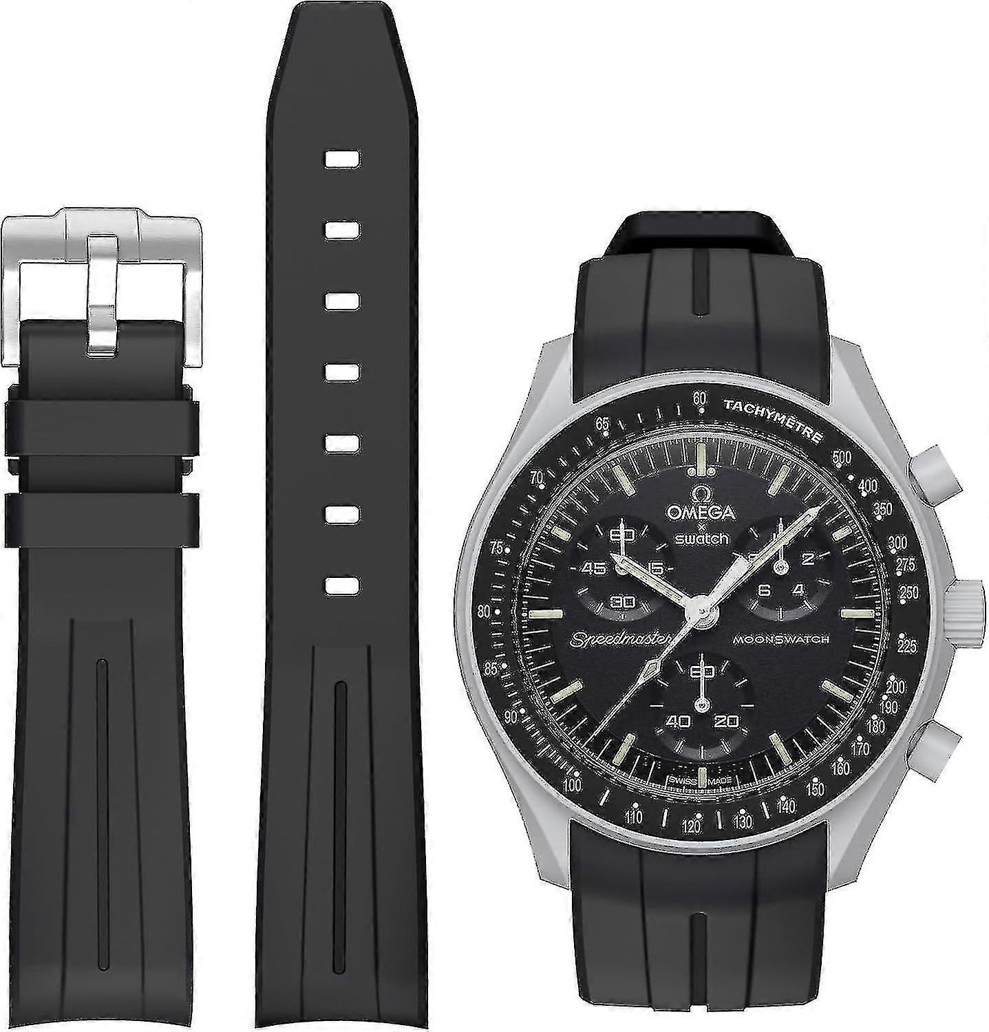 Moonswatch Watch Strap - 20mm Soft Rubber Replacement For Omega X Swatch