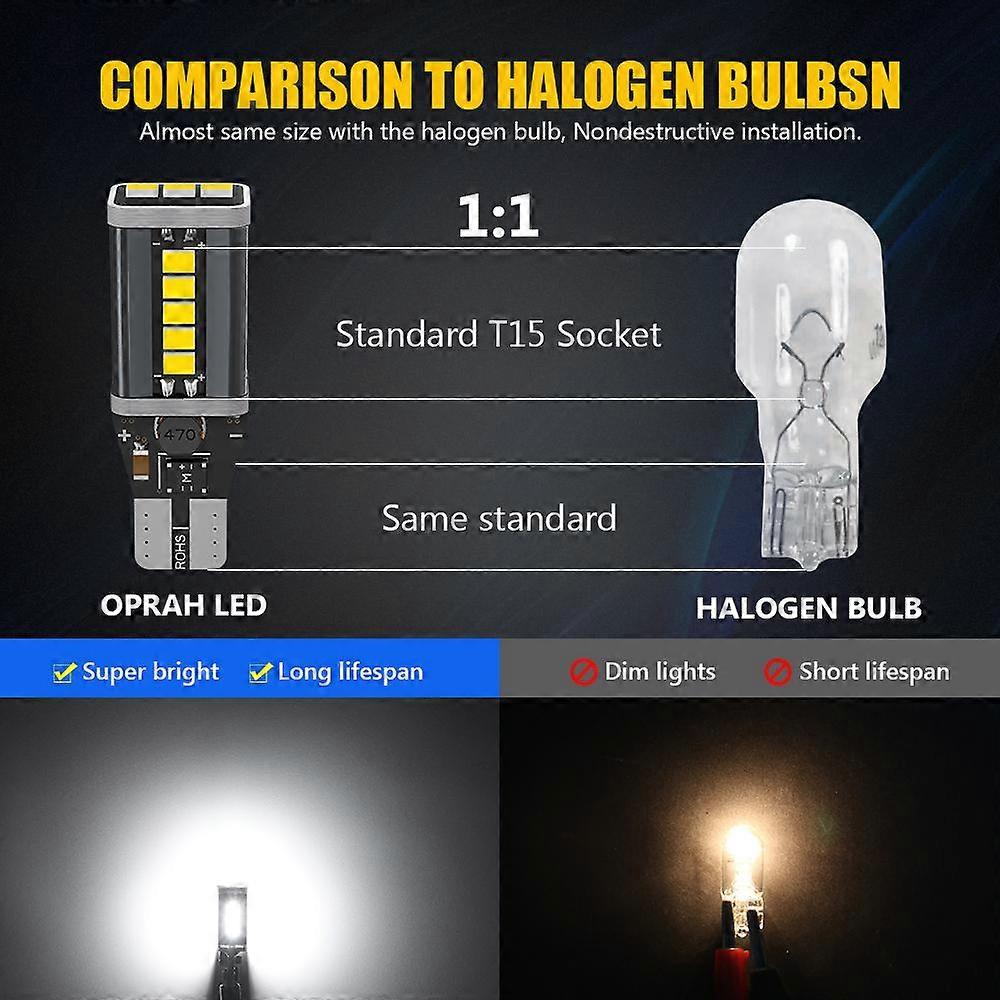 T15 LED Car W16W 921 Canbus Red Amber White 6000K 3000K No Error 10-30V LED Tail Light Reverse Bulb 5W Super Bright 3020 SMD