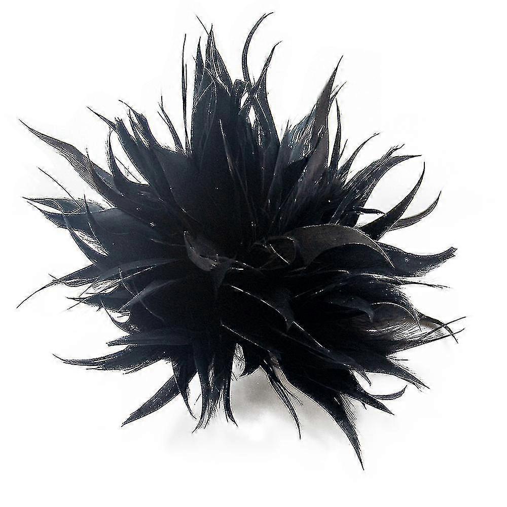 أزياء ريشة بروش النعام بلوم وشاح كليب للنساء دبابيس طية صدر السترة دبابيس اللباس التبعي Boutonniere السيدات الشعر