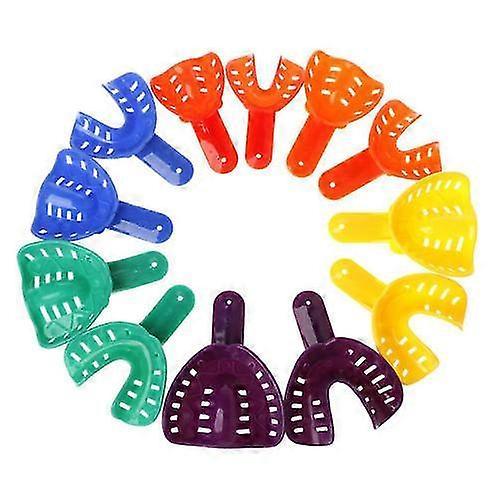 Yalisheng 12pcs Dental Impression Tray Plastic 6 sizes Autoclavable Impression Tray