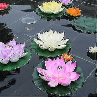 5pcs Artificial Floating Water Lily Eva Lotus Flower Pond Decor 10cm Artificial Lotus Pond Tank Plan