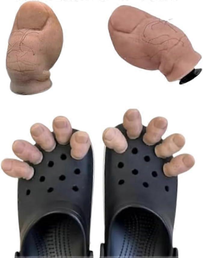 Billy's Big Toe Crocs Charm with Hair 3D Funny Toe Shoe Charms DIY Personalized Shoe Decoration for Women Men Children