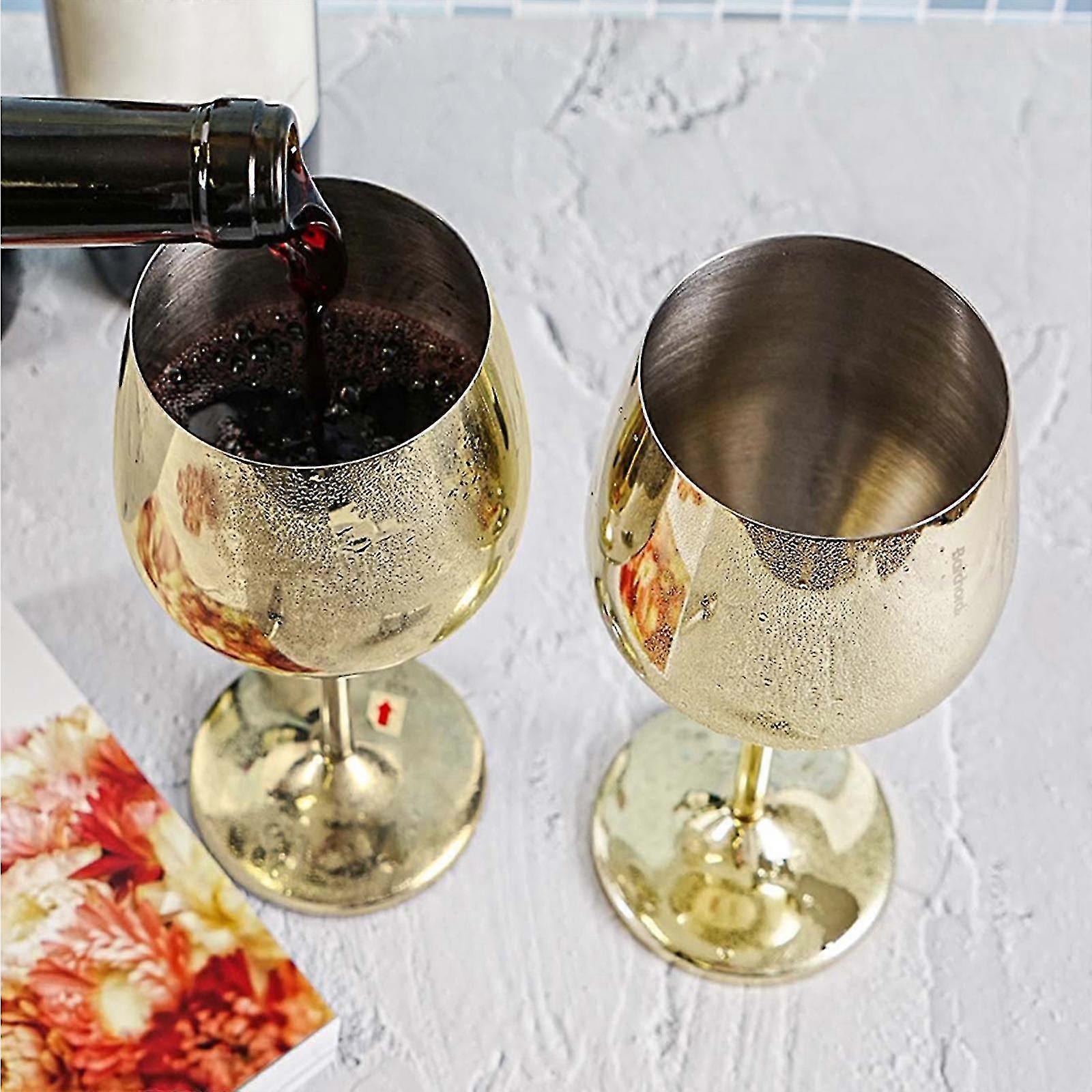 500ml grandi bicchieri da vino in acciaio inossidabile bicchieri di bevande in metallo infrangibile tazza di calice
