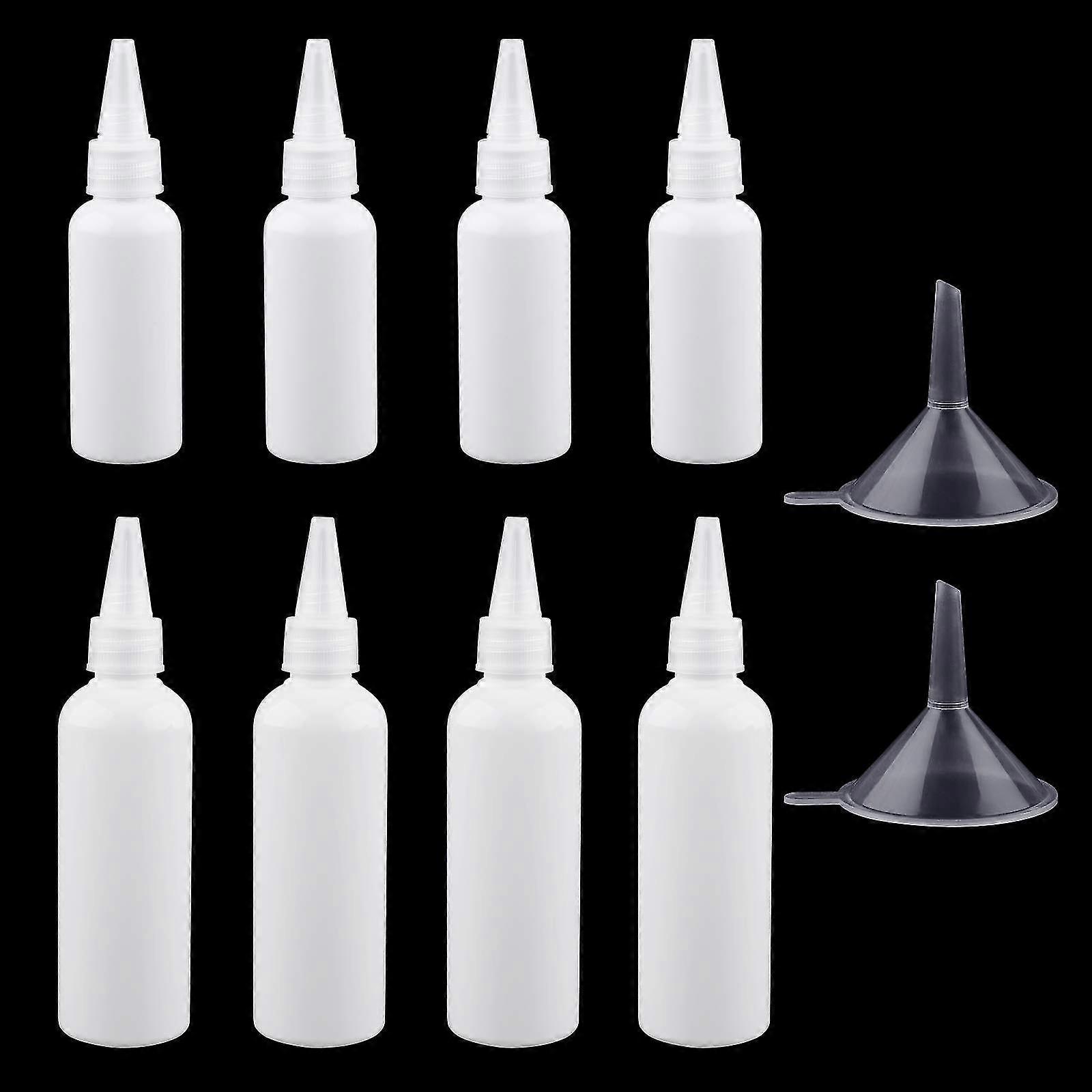 8pcs Small Squeeze Bouteilles 50ml / 100ml Plastique Squeeze Condiment Bouteilles Squeeze Dispensing Bouteilles Paint Bottles Travel