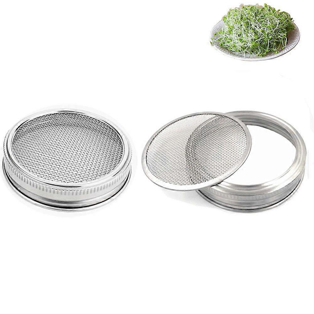 広口メイソンジャー缶詰のジャー缶詰にフィットする優れた換気のための2つのステンレス鋼発芽ジャー蓋キットのセット Yoで有機芽の種を作るためのジャー