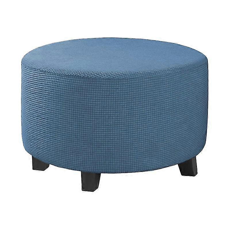 Stool Slipcover Breathable All-around Protective Polyester Round-shaped Stretch Sofa Foot Rest Cover-ZZY