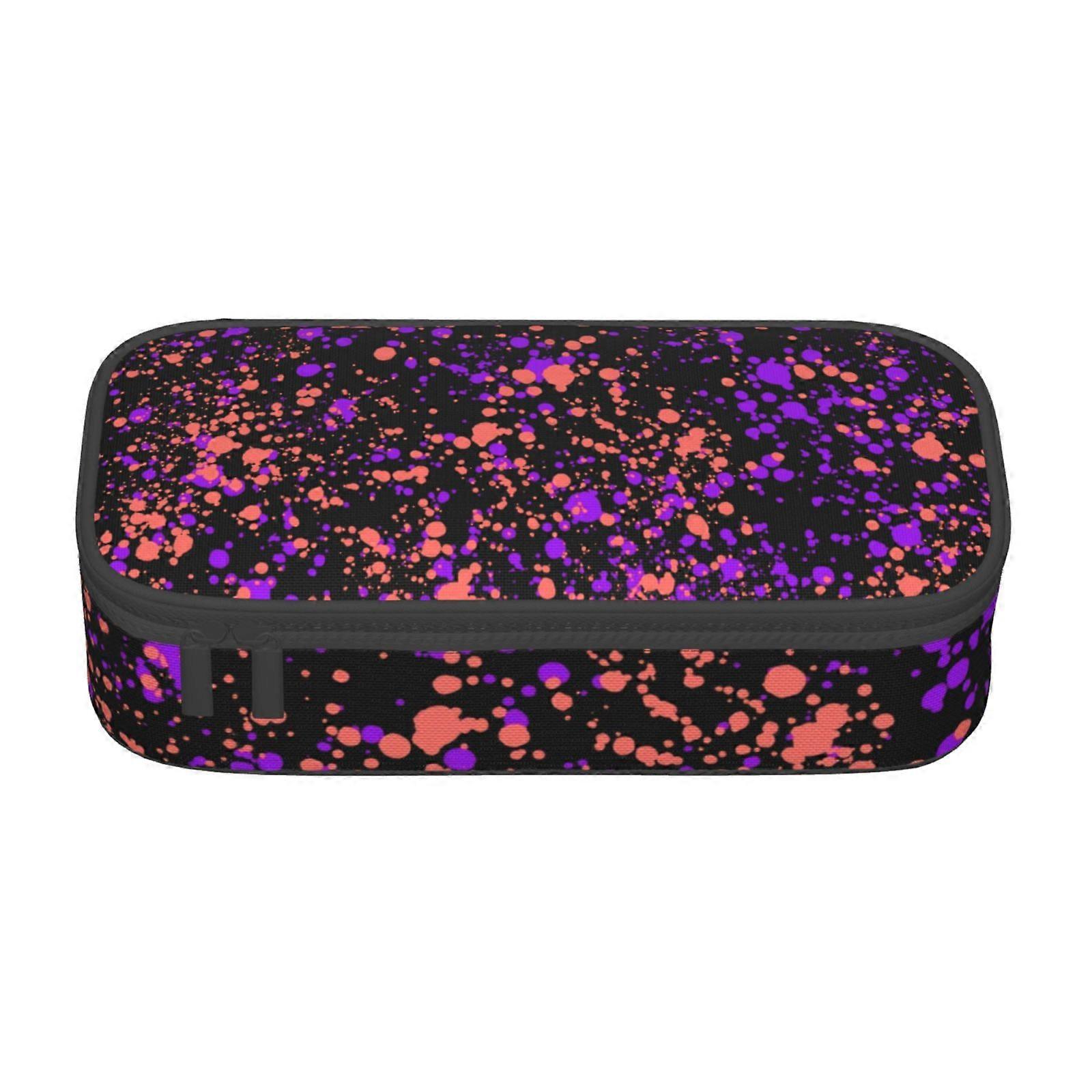 توهج في الظلام تناثر نيون مقلمة حقيبة مكياج كبيرة السعة حقيبة مقلم رصاص حقيبة لوازم مكتبية القرطاسية صندوق قلم رصاص مع سحاب 4