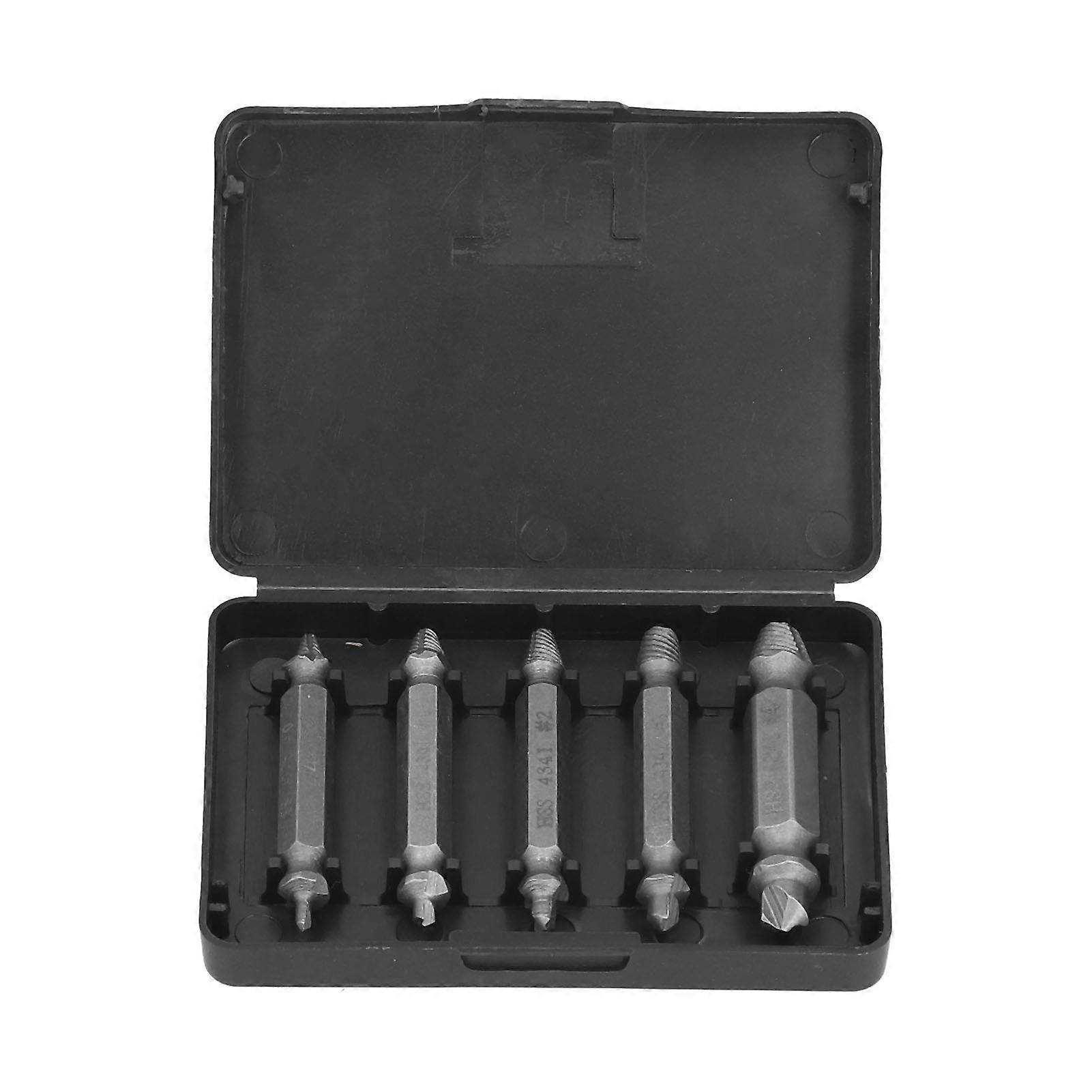 5Pcs Headless Screw Remover Double Heads Metal Bolt Extractor Tool Kit with Plastic Box