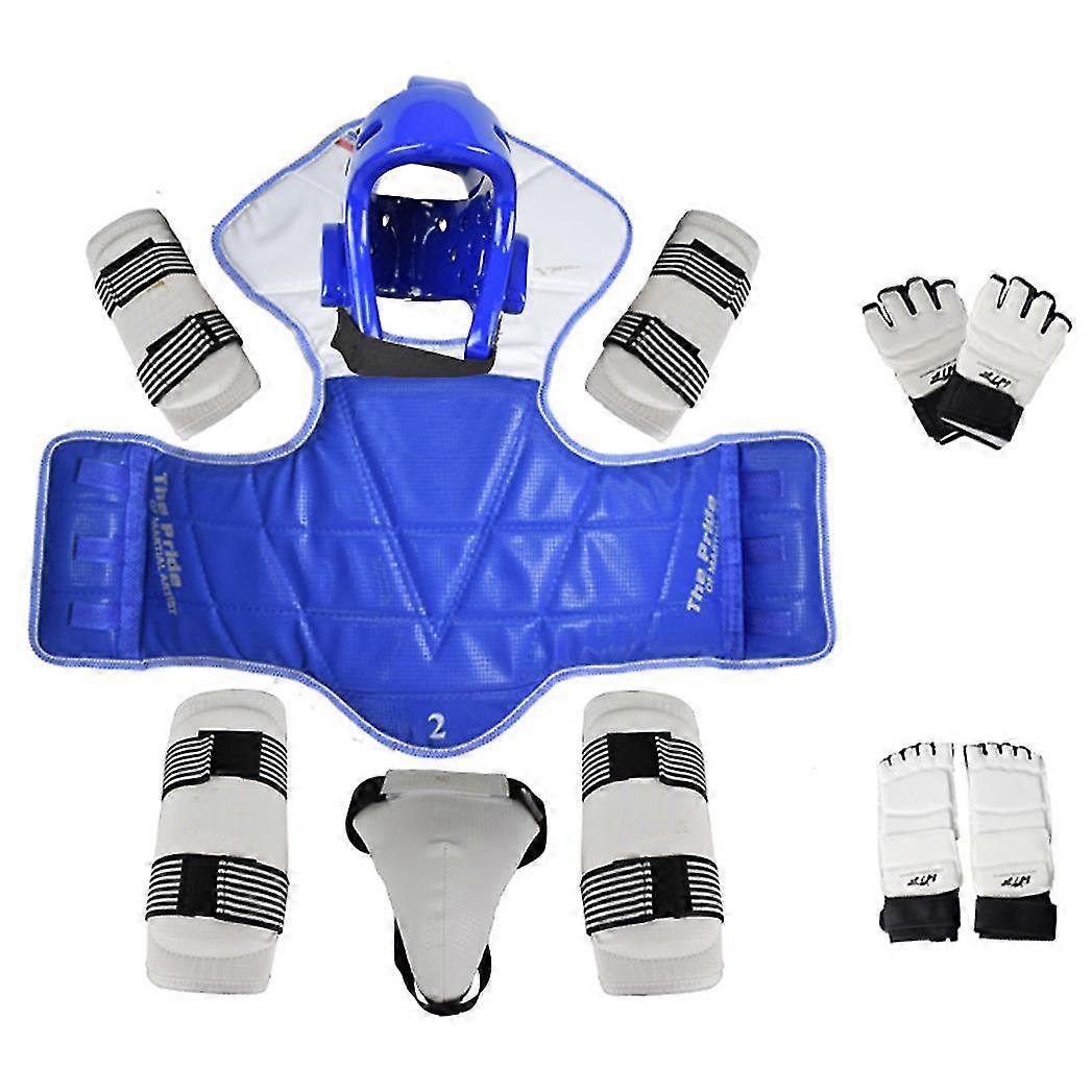Taekwondo Five-piece Set Taekwondo Protective Gear Helmet Armor Kickboxing Boxing Glove Taekwondo Equipment Head Protector-9