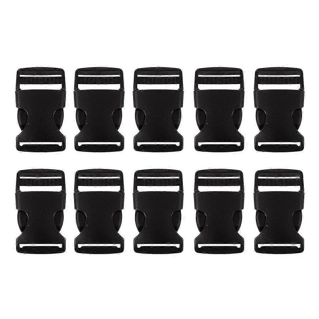 10 Pcs 1" 2.5CM Width Plastic Safety Quick Release Buckles Black Banmo