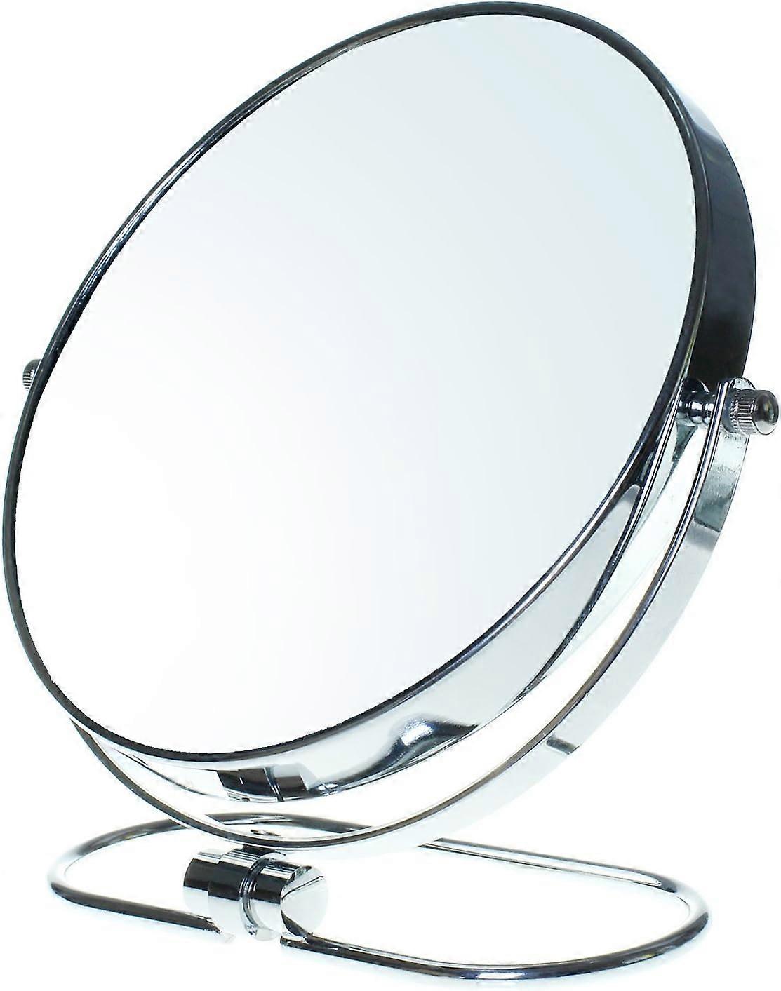 Folding Makeup Mirror, x5 Magnification, 8" Standing Cosmetic Mirror, Mirror for Bedroom and Travel, 20 cm Tabletop Mirror, Double Face Rotating Shav