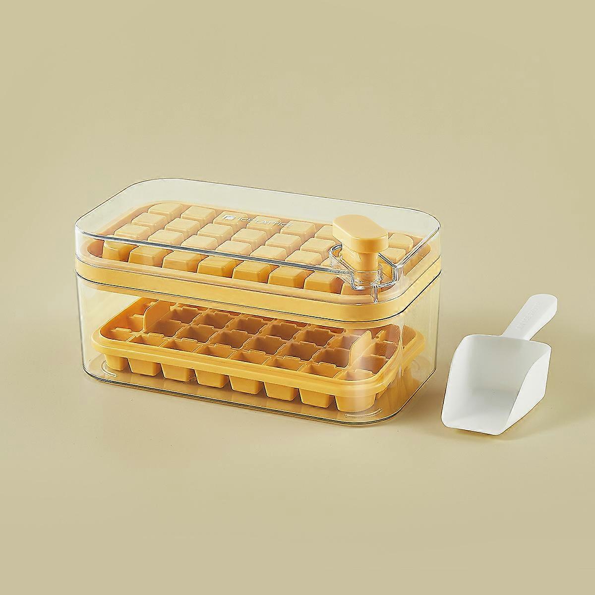 Silicone Ice Cube Mold Large Capacity Ice Tray Molds Reusable Food Grade Ice Maker with Lid Ice Scoops Kitchen Accessories