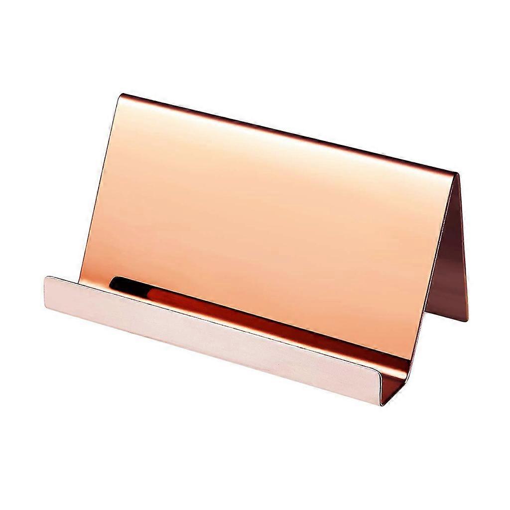 High-End Stainless Steel Business Name Card Holder Display Stand Rack Desktop Ta