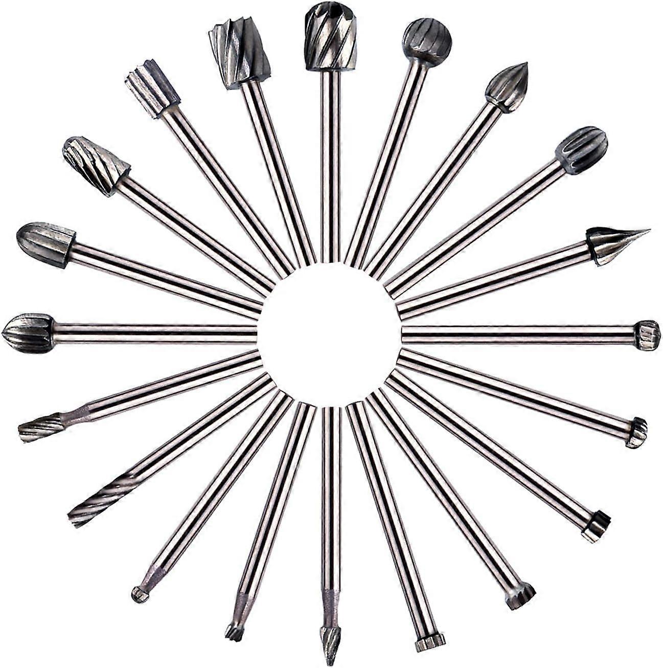 20pcs Rotary Tools HSS Milling Cutter Woodworking Cutter,Used For Dremel/Accessories Used For DIY Woodworking,Engraving Rotary Tool