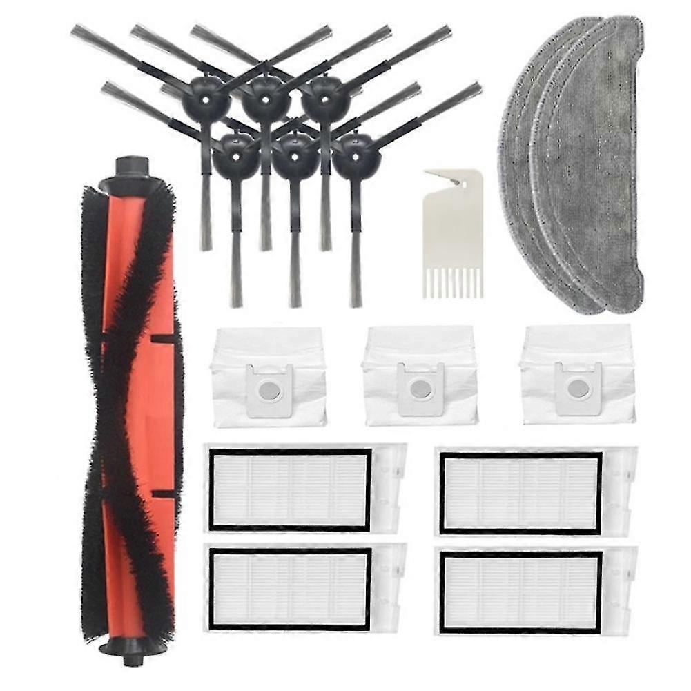 17pcs Replacement Kit Main Side Brush Hepa Filter Mop Cloth Dust Bag
