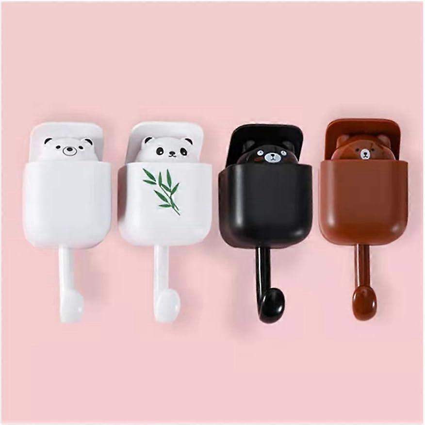かわいいパンダのクマフック壁マウント、アロマセラピー、ヘビーデューティ自己アデフェスヴィーフック、装飾