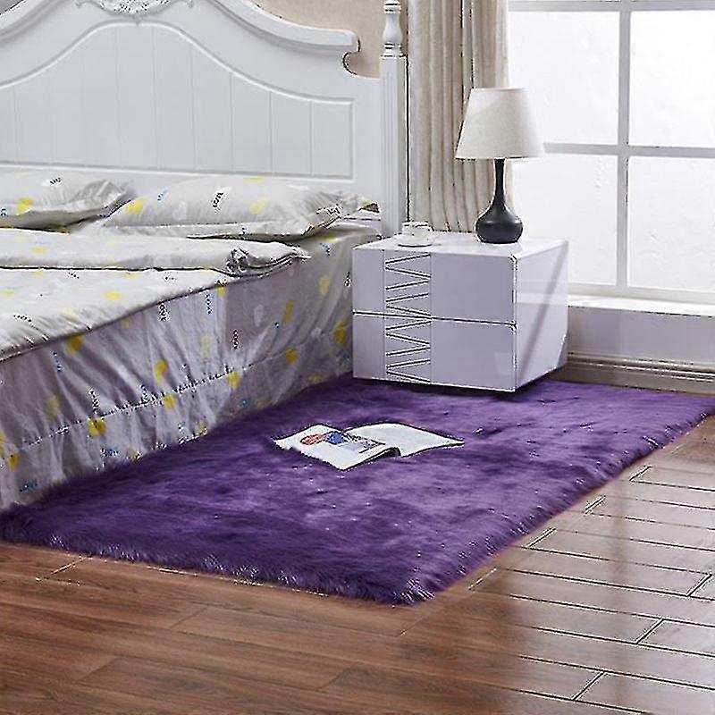Tflycq rektangel fluffy tæppe måtte anti-slip sofa soveværelse Shaggy gulvtæppe