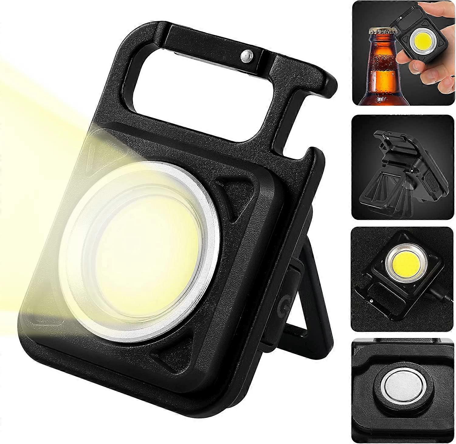 מיני נורות לפיד LED, תאורת עבודה נטענת LED, אור עבודה מגנטי 800 לומן למיטה, סדנה, חירום, מנורת חוץ שחור