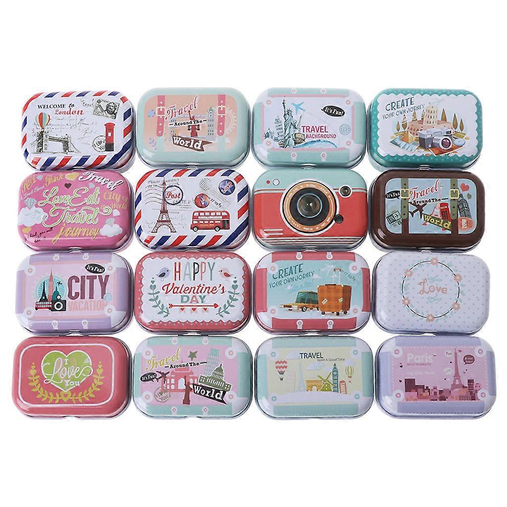 Empty Tinplate Metal Trinket Candy Jewelry Coin Container Storage Box for Case