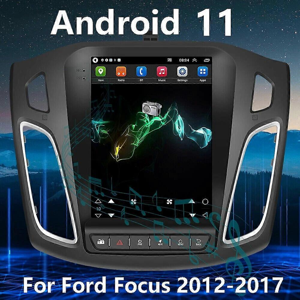 Touch Screen Android 11 Car Stereo Radio In Dash Headad Unit Vertical Tesla style MP5 GPS BT For Ford Focus 12-17 w/ Canbus