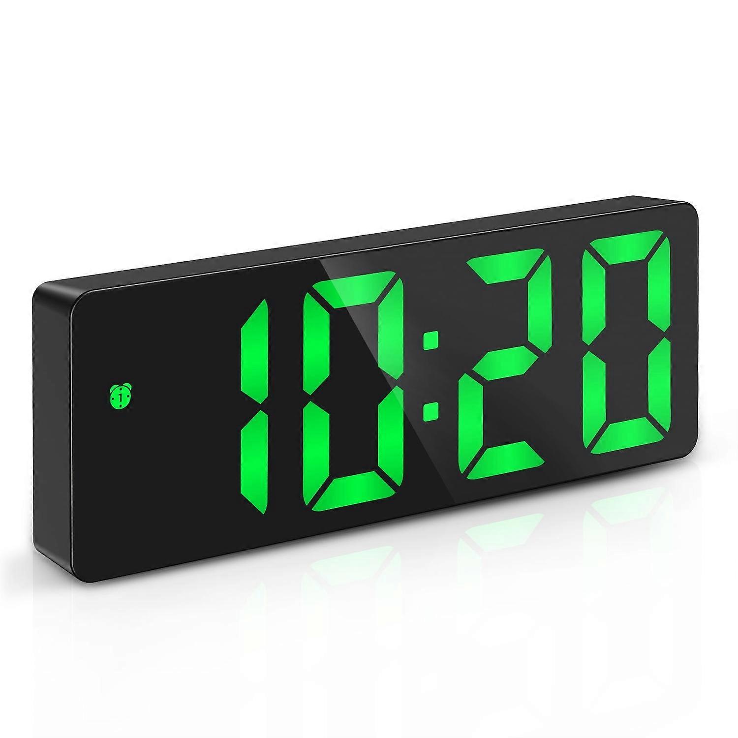 Electronic Digital Alarm Clock, 6.5 Inch Large Led Display For Bedside Table Battery Clock, Adjustab