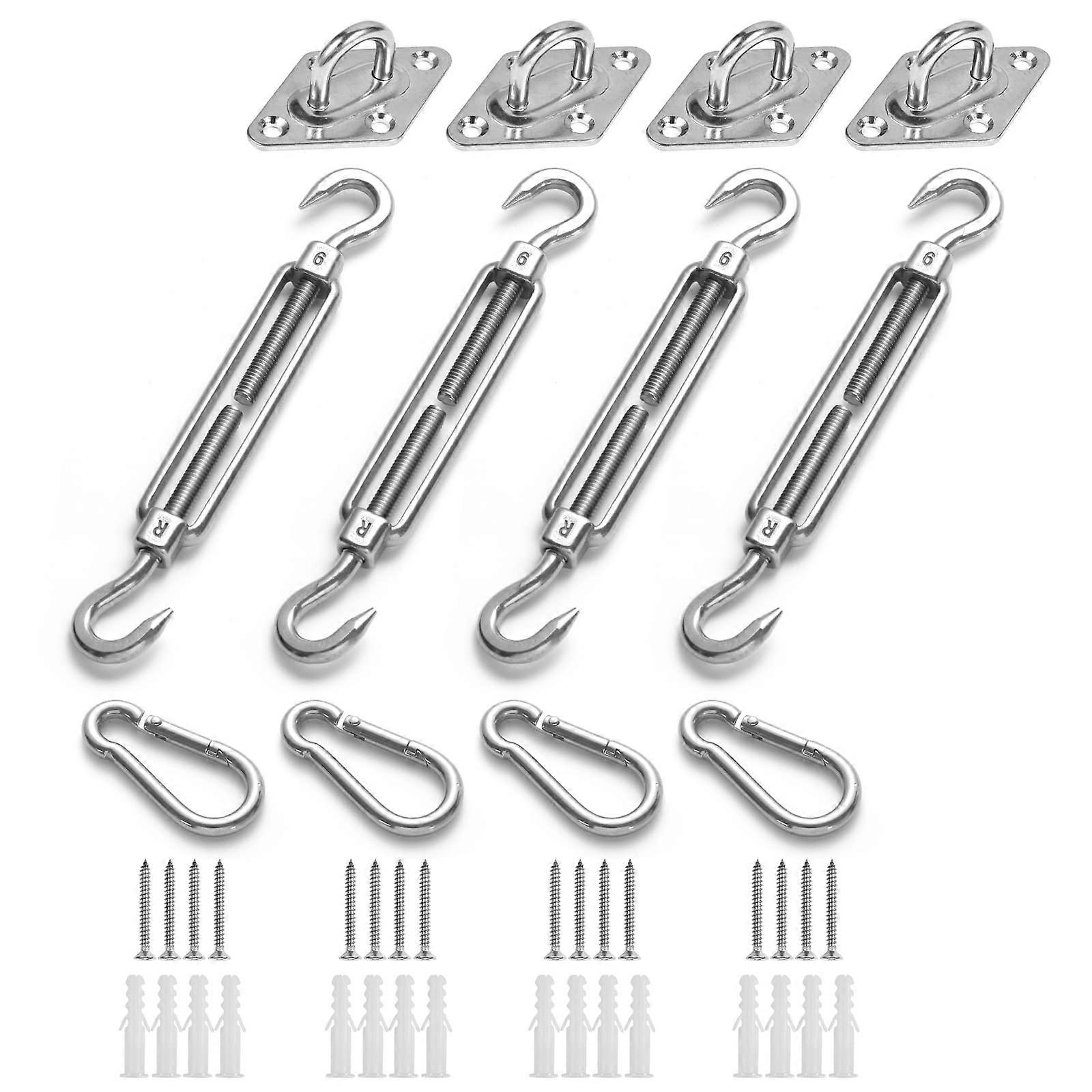 M6 Shade Sail Fixing Kit, Stainless Steel Sun Shade Sail Fixing Kit for Triangle and Square, Rectangle, Sun Shade Sail Fixing Accessories