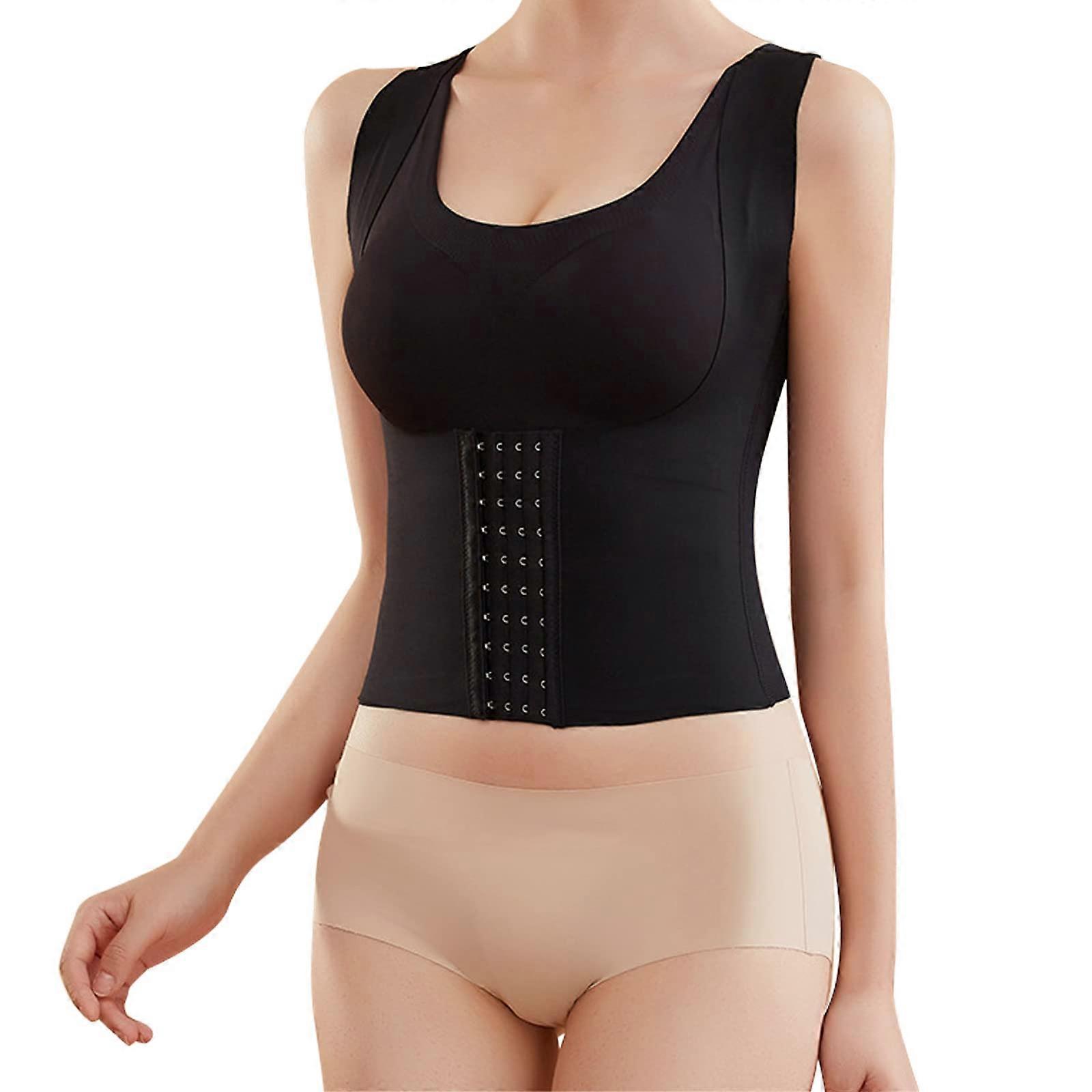 3 in 1 Waist Trainer Body Shaper Tummy Control Yoga Tank Top Women Posture Corrector Push Up Bra Slimming Underwear Sheath 4XL