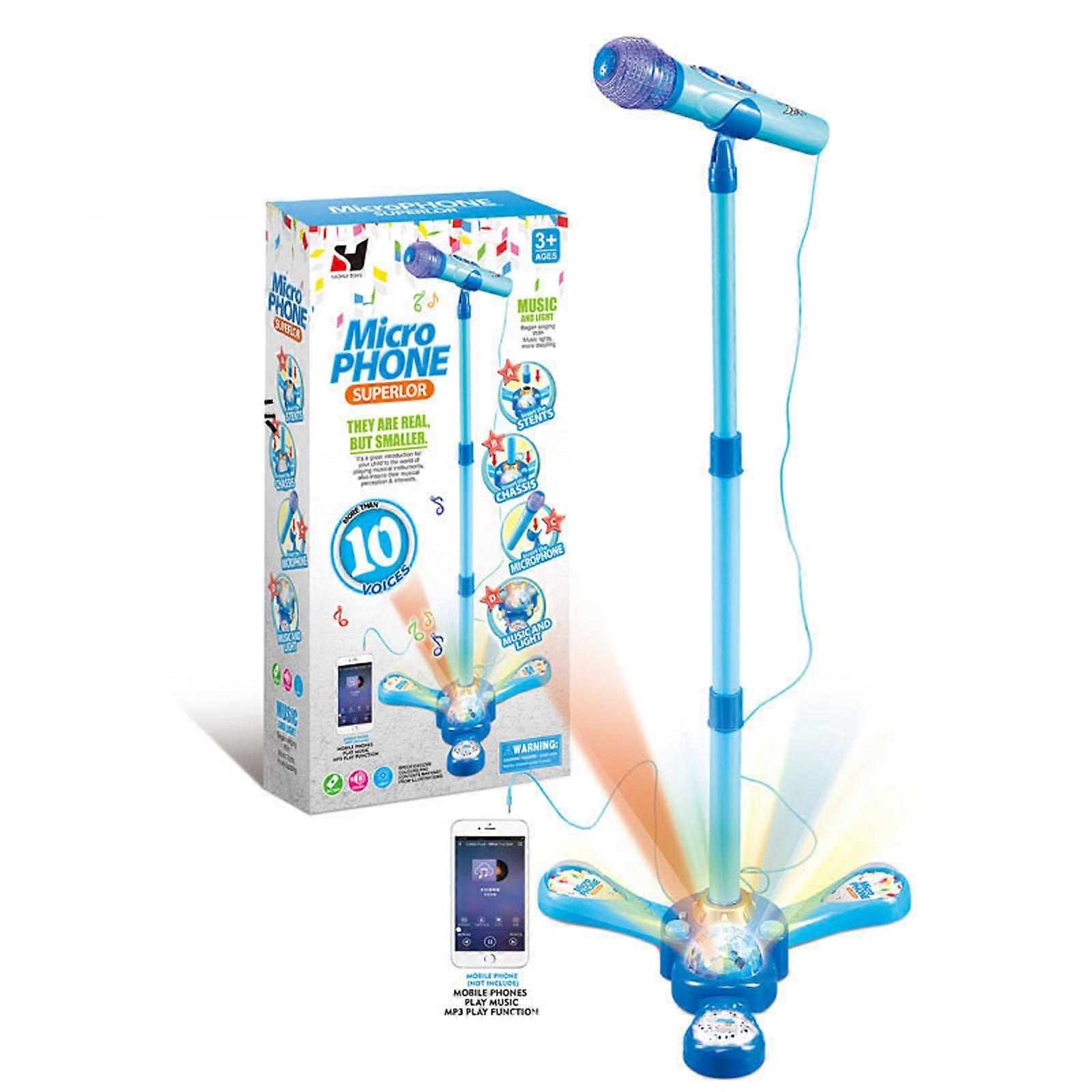 2023 NEW Microphone Stand Children's Karaoke Mic With Stand Flashing Light Early Education Music Teaching,HOT
