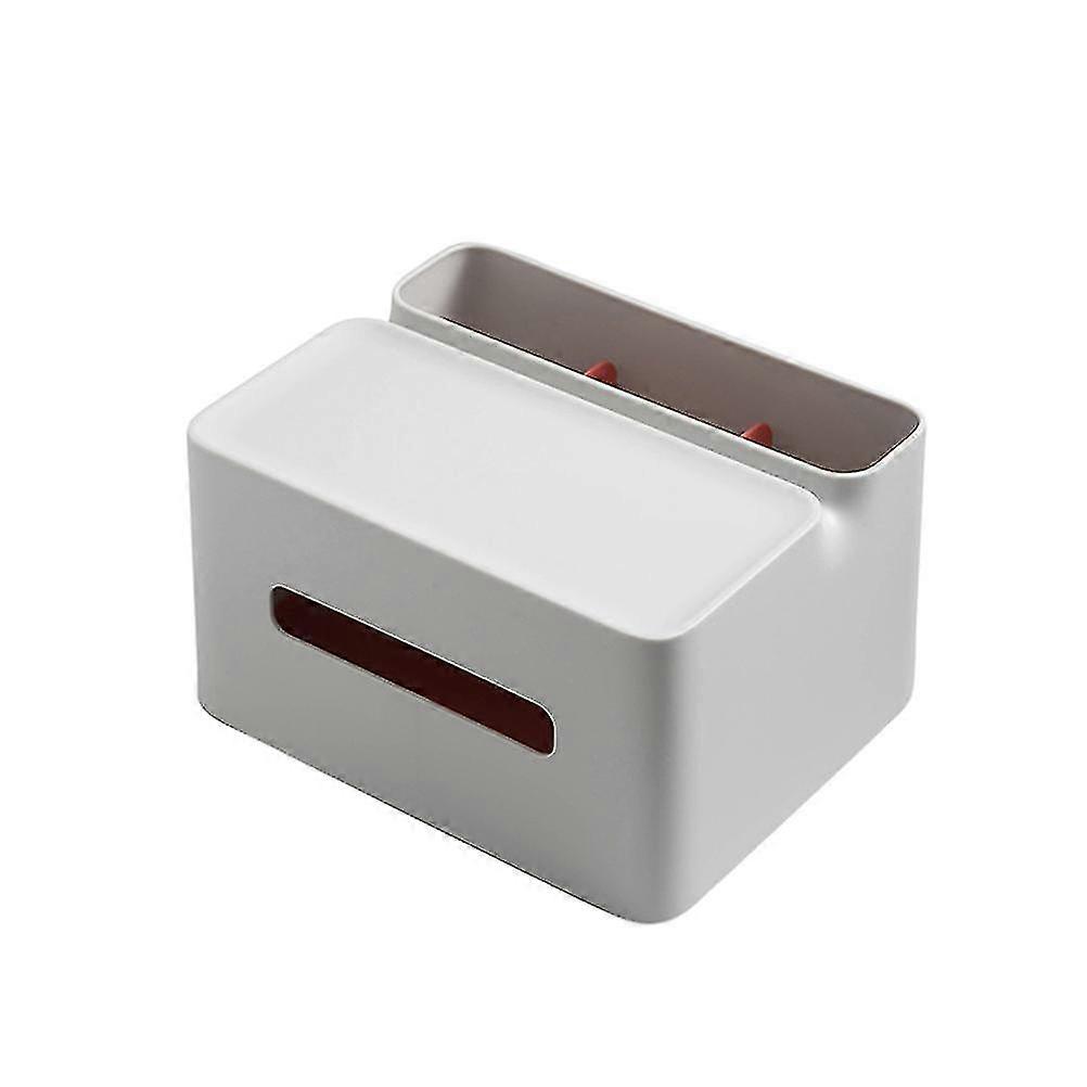 Household Desktop Storage Box Multifunctional Creative Tissue Box Storage Container (grey)