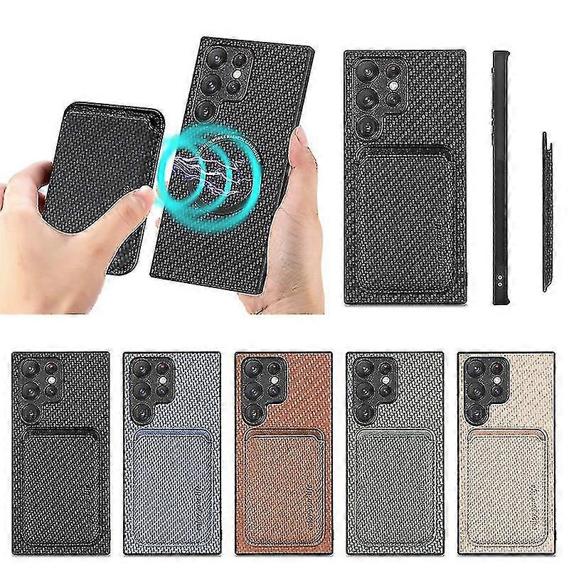 Magsafe Manyetik Çıkarılabilir Cüzdan Kılıfı Uyumlu Samsung Galaxy S23 Ultra / S23 + / S23 Kart Tutucu Yuvası ile