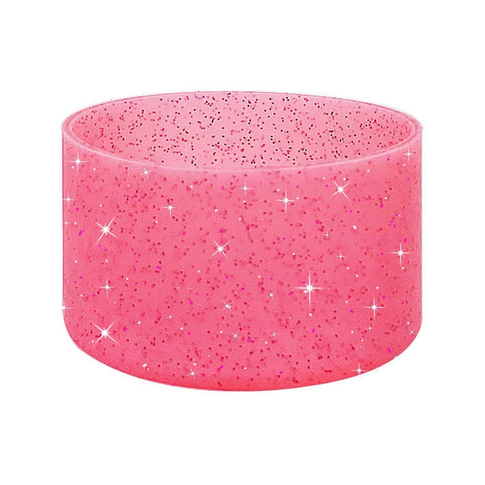 Glitter Silicone Water Bottle Boot Sleeve Non-slip Insulation Cup Bottom Protector Anti-scalding Flask Cup Bottom Bumper Water Cup Protective Accessor