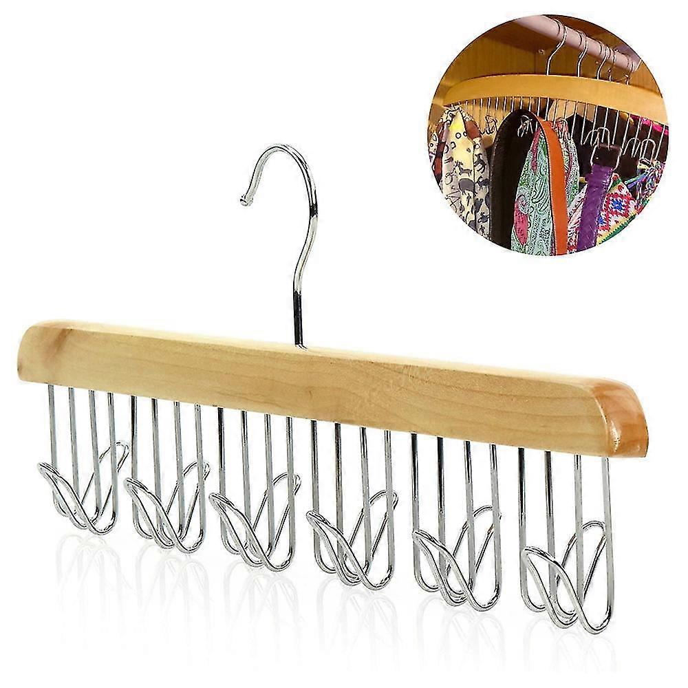 Corbata de madera y percha de cinturón, soporte de madera de corbata giratoria