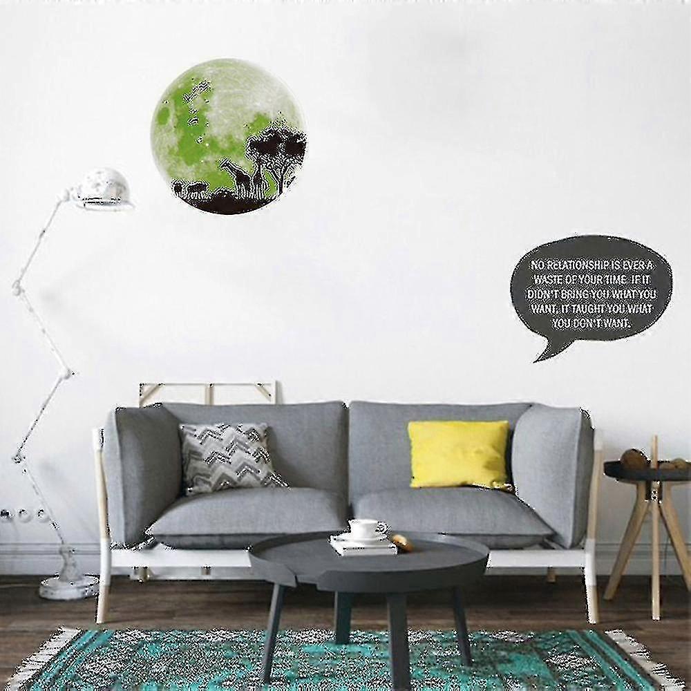Creative Forest Animal Luminous Full Moon Wall Sticker Home Decor Decal