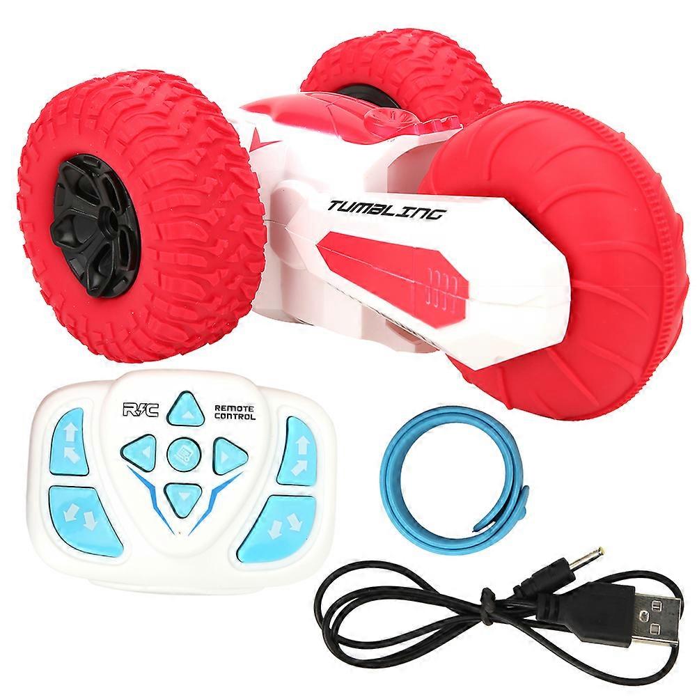 USB 1/24 Scale 2.4G Three Wheels Rotating Stunt Car Kid Remote Control Toy
