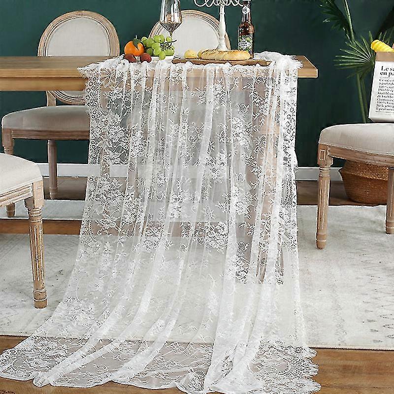 European Lace Rectangular Finished Tablecloth Ins Coffee Table Tablecloth Black Eyelashes