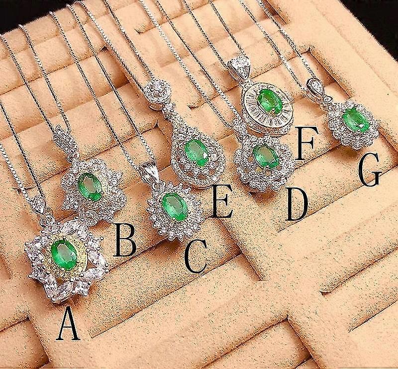 Kız arkadaşı sevgilisi için hediye 925 ayar gümüş Canlı 4 * 6 Doğal Zümrüt Kolye Kakma Zümrüt Yüksek kaliteli Taobao Wechat