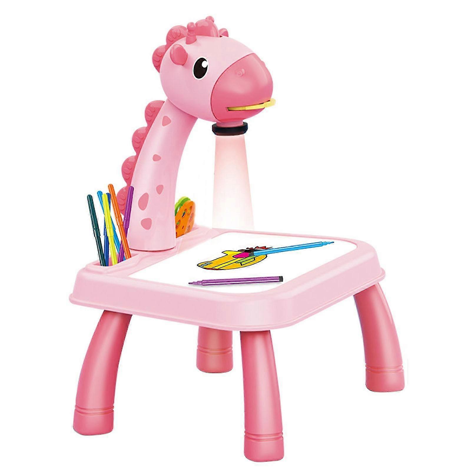 Child Smart Giraffe Style Projector Desk With Light Learning Painting Machine Toy 5ml