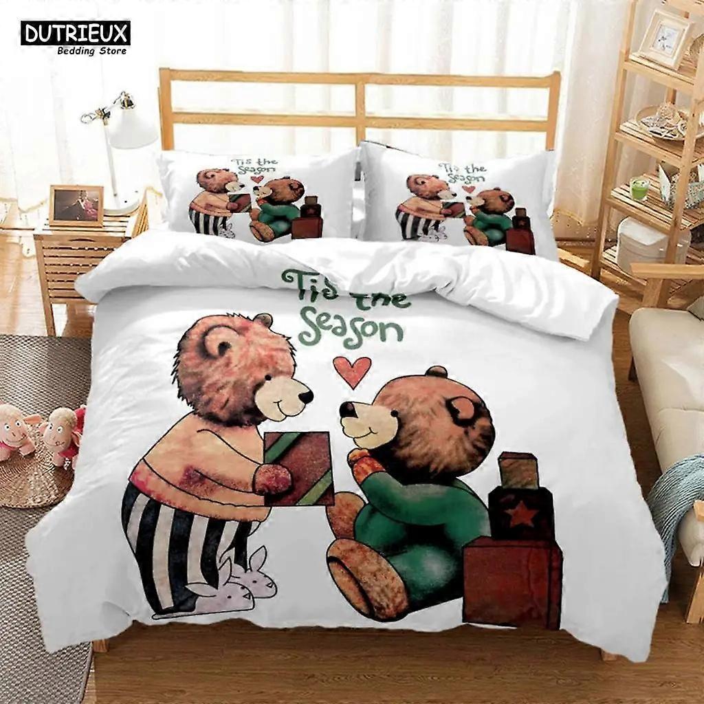 a2236 Bed Sheets Cute Little Bear Printed Polyester Soft And Comfortable  Comforter Bedding Sets For Children  Complete  Customizable3-Piece Bedding S
