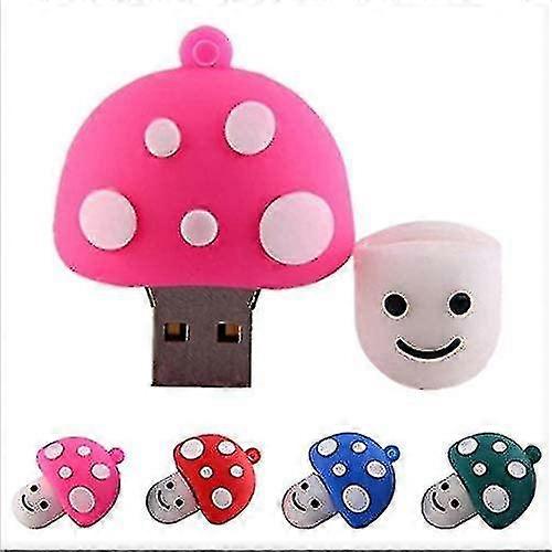 Silicone U Disk Pink Small Mushroom Shape Thumb Soft U-disk Devices,32g